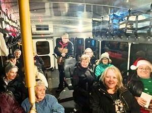 VON clients and staff enjoying a bus ride