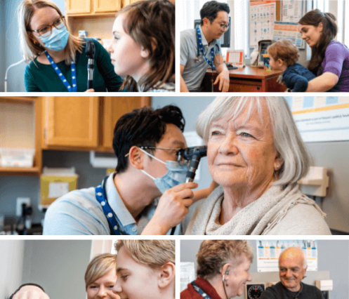 Collage of images of clients in VON's Nurse Practitioner office