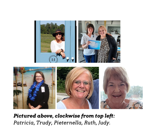 Headshots of Patricia, Trudy, Pieternella, Ruth & Judy