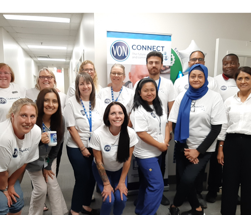 Group photo of staff celebrating new launch of VON Connect in Ontario