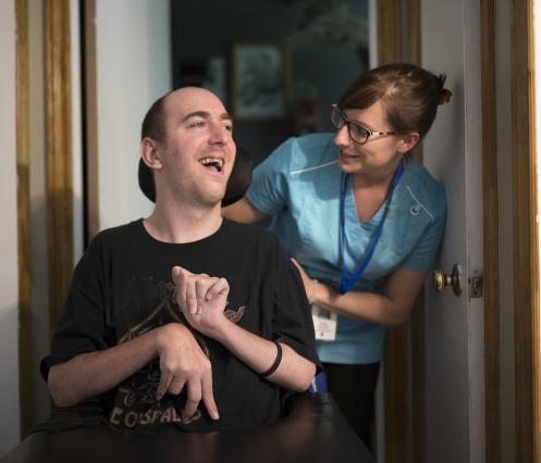 VON staff helping client 