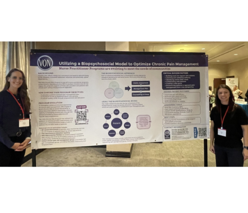Jennifer and colleague Allyson with poster presentation at the 2025 NPAO conference