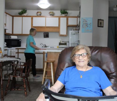 Antoinetta receiving VON Home Helper 