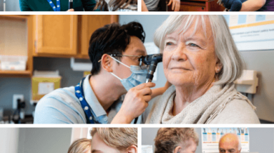 Collage of images of clients in VON's Nurse Practitioner office