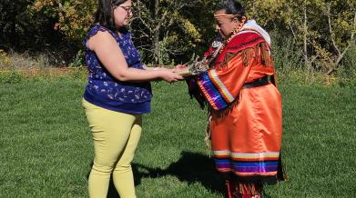 Marigold Hospice community gathers for Indigenous smudging ceremony