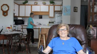 Antoinetta receiving VON Home Helper 