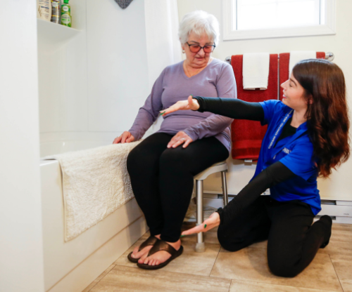 CAPABLE photo of an OT and client together in washroom