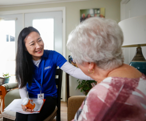 CAPABLE photo of a nurse talking with a client